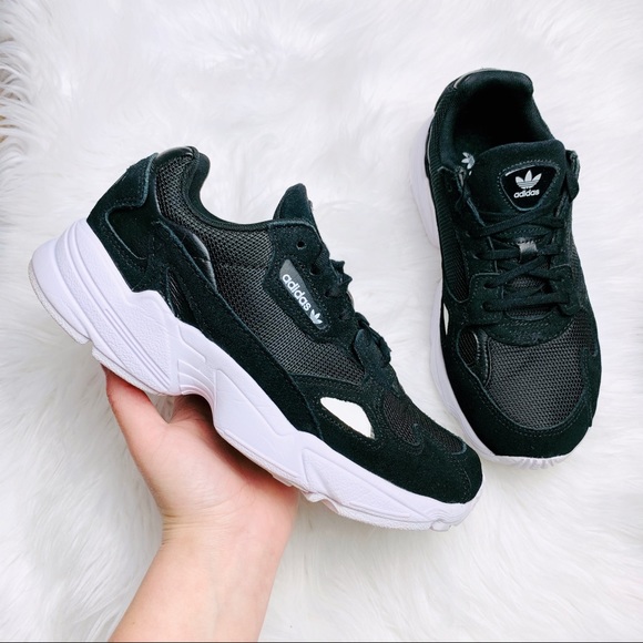 adidas black falcon shoes
